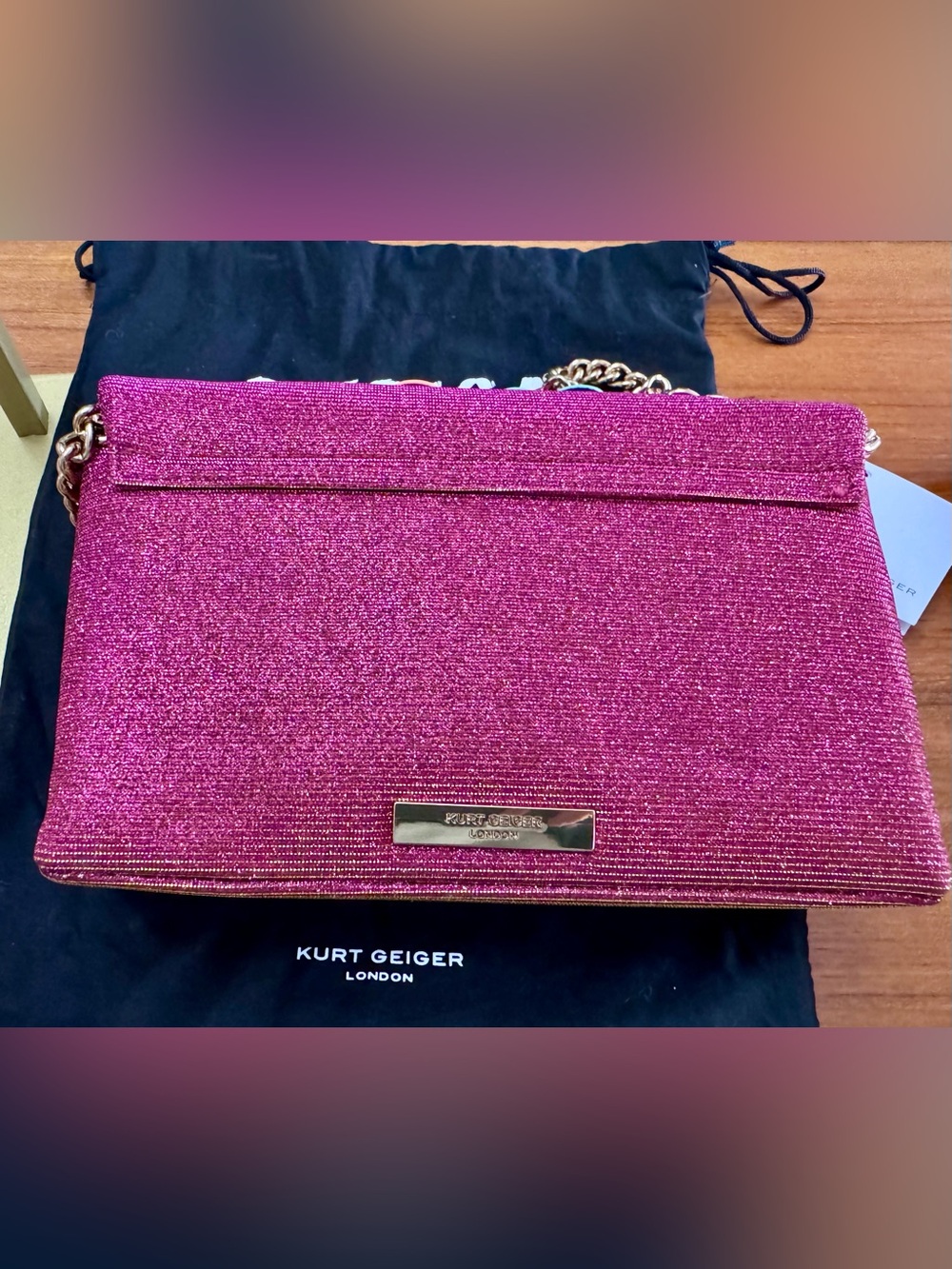 Kurt Geiger Multicolor Floral Appliqué Chain Crossbody Bag - Picture 3 of 7